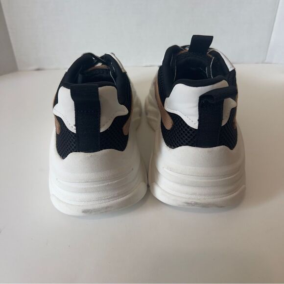 SM New York Womens White Black Tan Platform Fashion Athletic Sneakers Size 6 - Picture 5 of 7